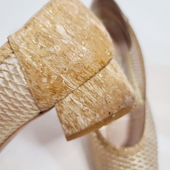 Vintage Timothy Hitsman Gold Mesh Block Heel Pumps size 10 - Picture 7 of 15